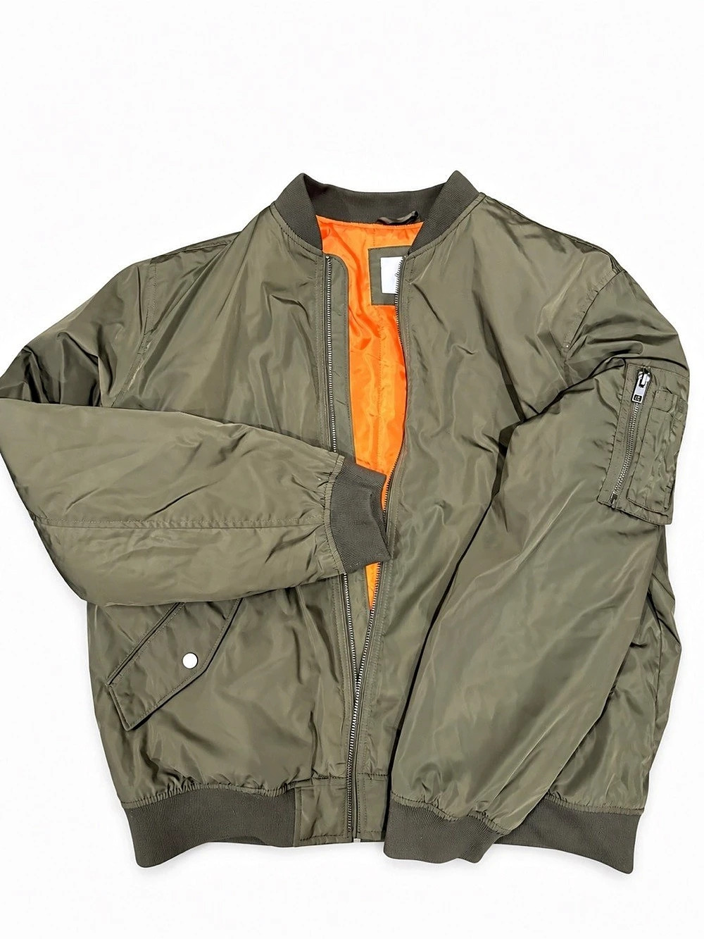 Old Navy Flight Jacket Men's Bomber Jacket in Green & Orange Like